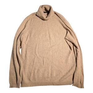 Charter Club Luxury Beige 100% Cashmere Pullover Turtleneck Sweater Sz L
